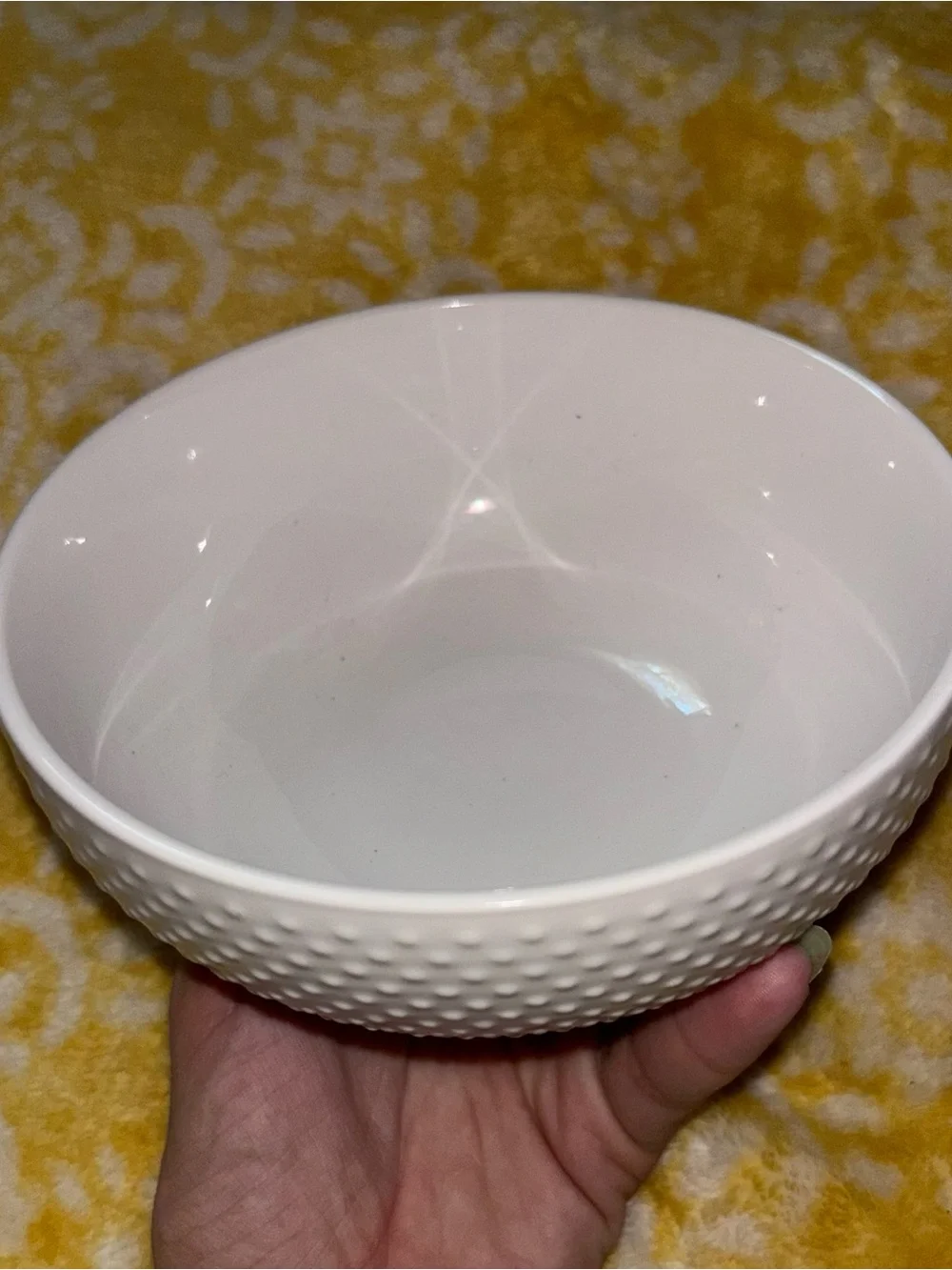 Textured White Porcelain Cereal Bowl NWOT
